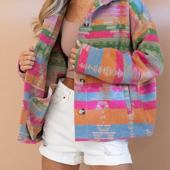 THE TOPSANNAH LADIES AZTEC PRINT JACKET - Picture 11 of 12